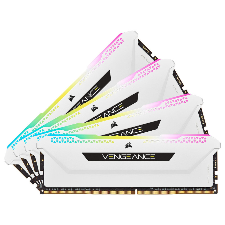 Corsair Vengeance RGB PRO SL Series 32 Go (4 x 8 Go) DDR4 3200 MHz CL16 - Blanc