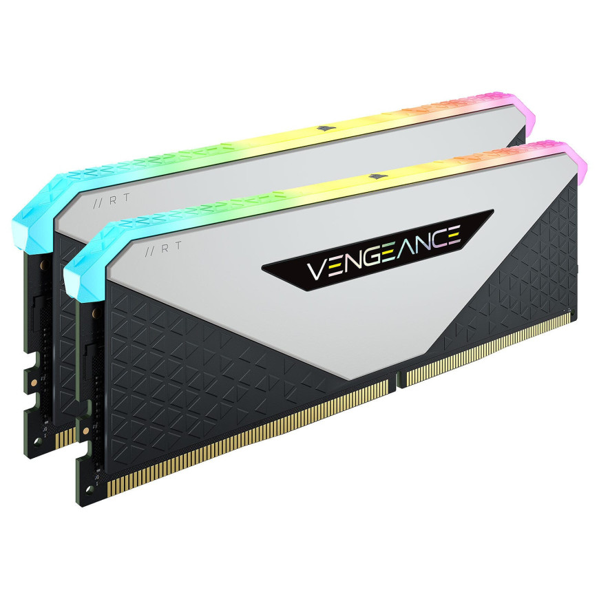 Corsair Vengeance RGB RT 32 Go (2 x 16 Go) DDR4 3200 MHz CL16 - Blanc