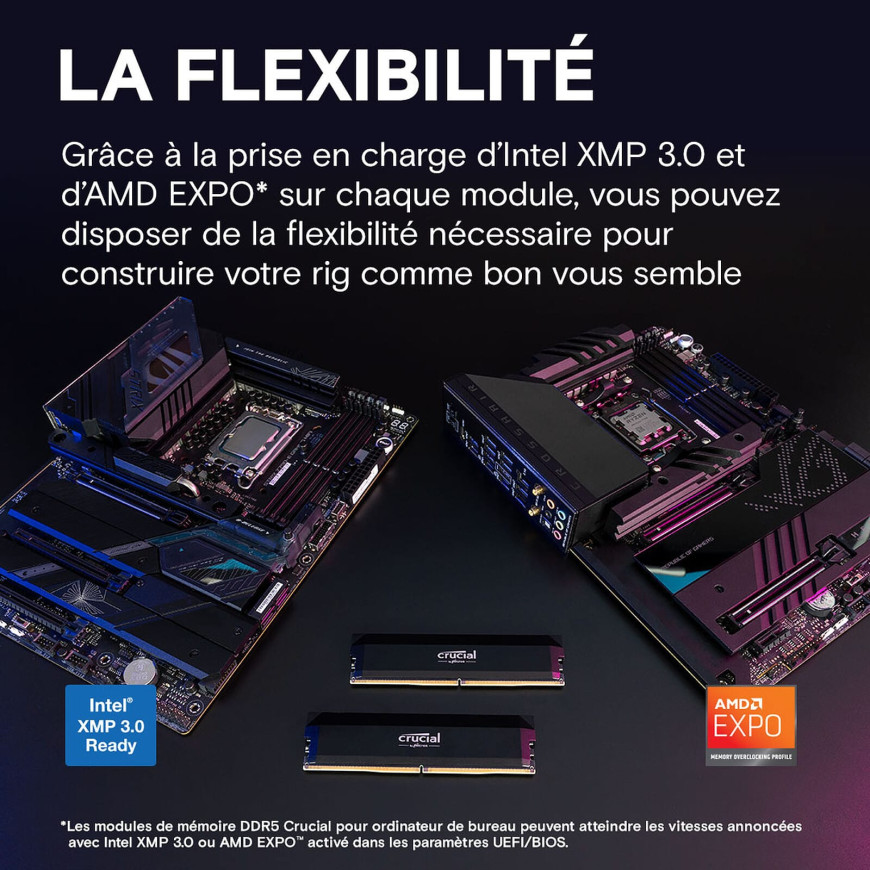 Crucial Pro DDR5 Overclocking 16 Go 6000 MHz CL36