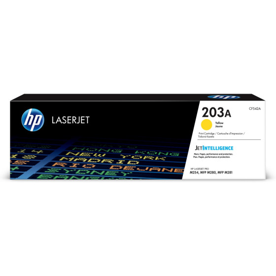 Toner HP 203A jaune (CF542A) - HP LaserJet d'origine
