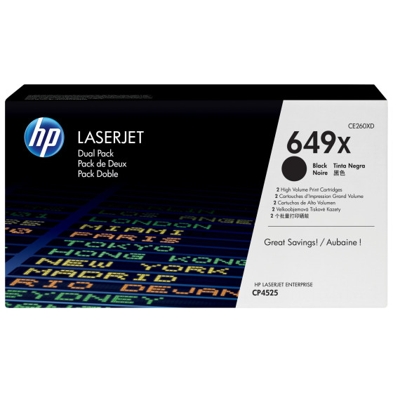 HP 649X noir (CE260XD) - pack de 2 toners grande capacité HP LaserJet d'origine