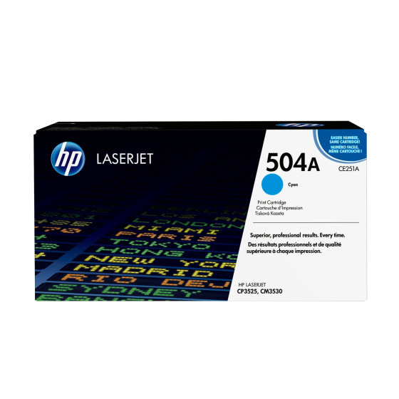 Toner HP 504A cyan (CE251A) - HP LaserJet d'origine