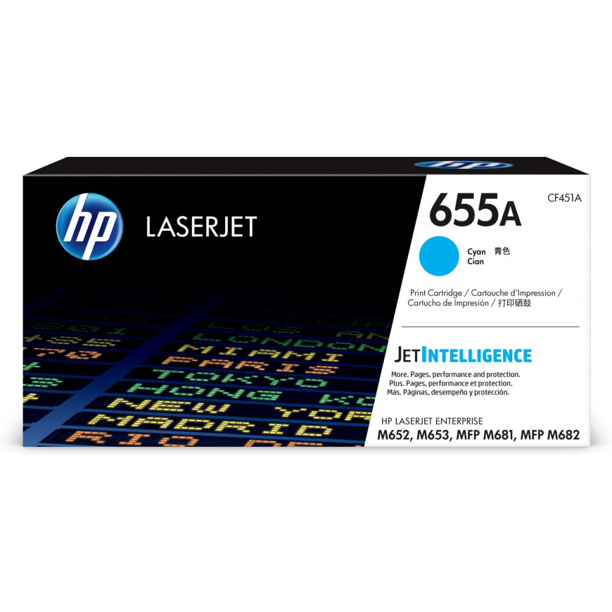 Toner HP 655A cyan (CF451A) - HP LaserJet d'origine
