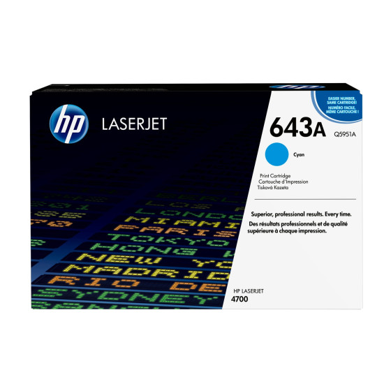 Toner HP 643A cyan (Q5951A) - HP LaserJet d'origine