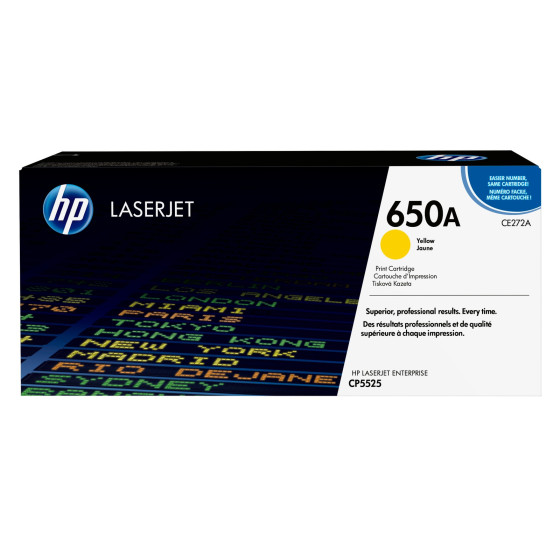 Toner HP 650A jaune (CE272A) - HP LaserJet d'origine