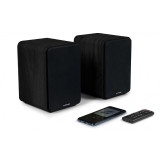Thomson WS600DUO - Enceinte Bibliothèque Stéréo Bois Noir avec Télécommande