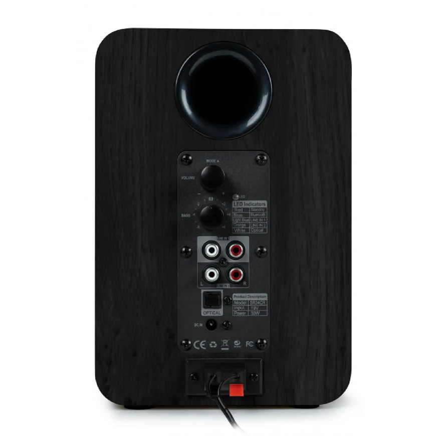 Thomson WS600DUO - Enceinte Bibliothèque Stéréo Bois Noir avec Télécommande