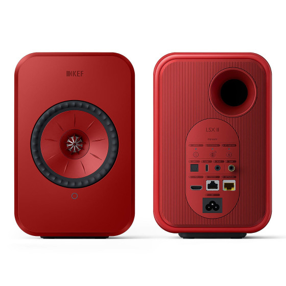 KEF LSX II Rouge + Audio-Technica AT-LP70XBT Noir
