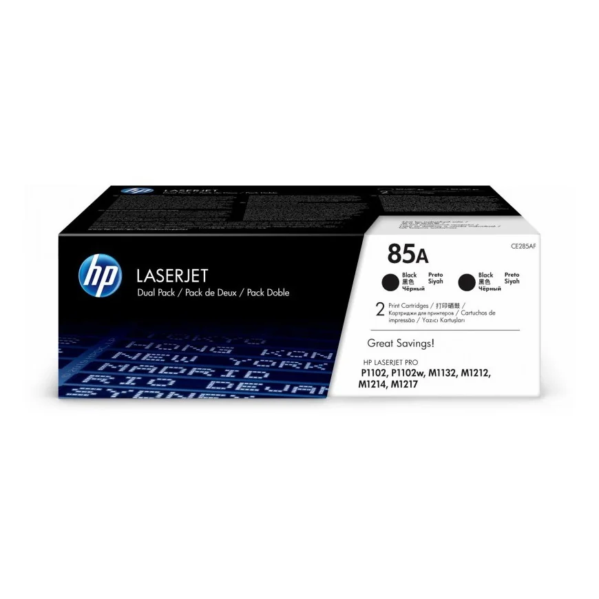 HP 85A NOIR (CE285AF) - PACK DE 2 TONERS HP LASERJET D'ORIGINE