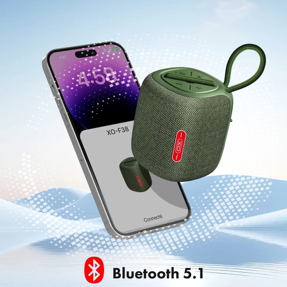 XO Enceinte Bluetooth Compact avec Dragonne Kaki