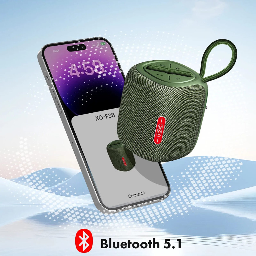 XO Enceinte Bluetooth Compact avec Dragonne Kaki