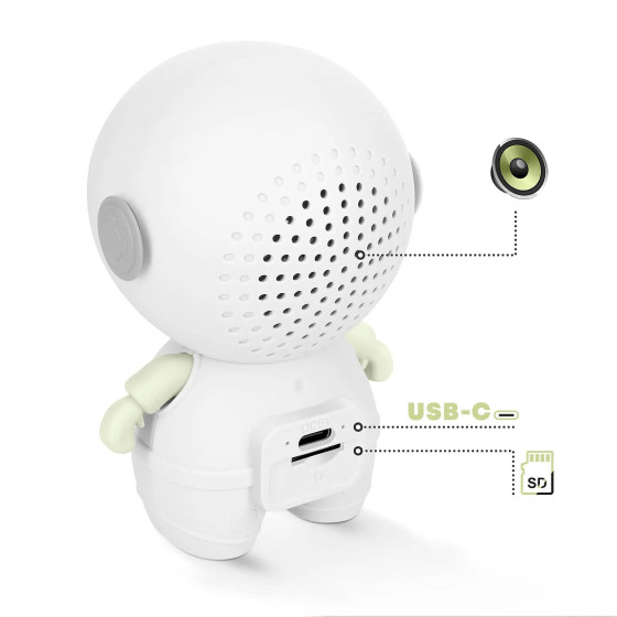 Avizar Enceinte Bluetooth Astronaute LED RGB Compact Blanc