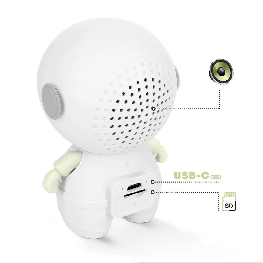 Avizar Enceinte Bluetooth Astronaute LED RGB Compact Blanc
