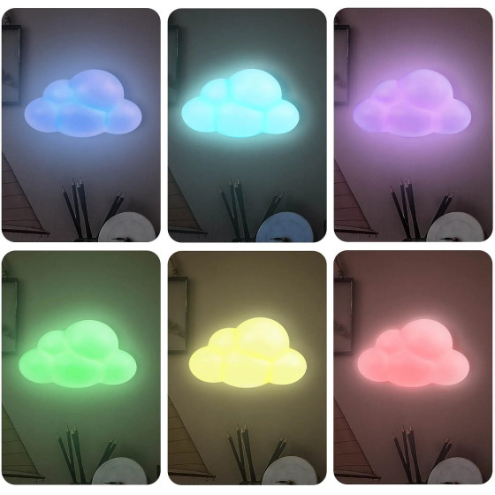 BIGBEN BTLSWCLOUD - Enceinte sans fil lumineuse murale et veilleuse Nuage