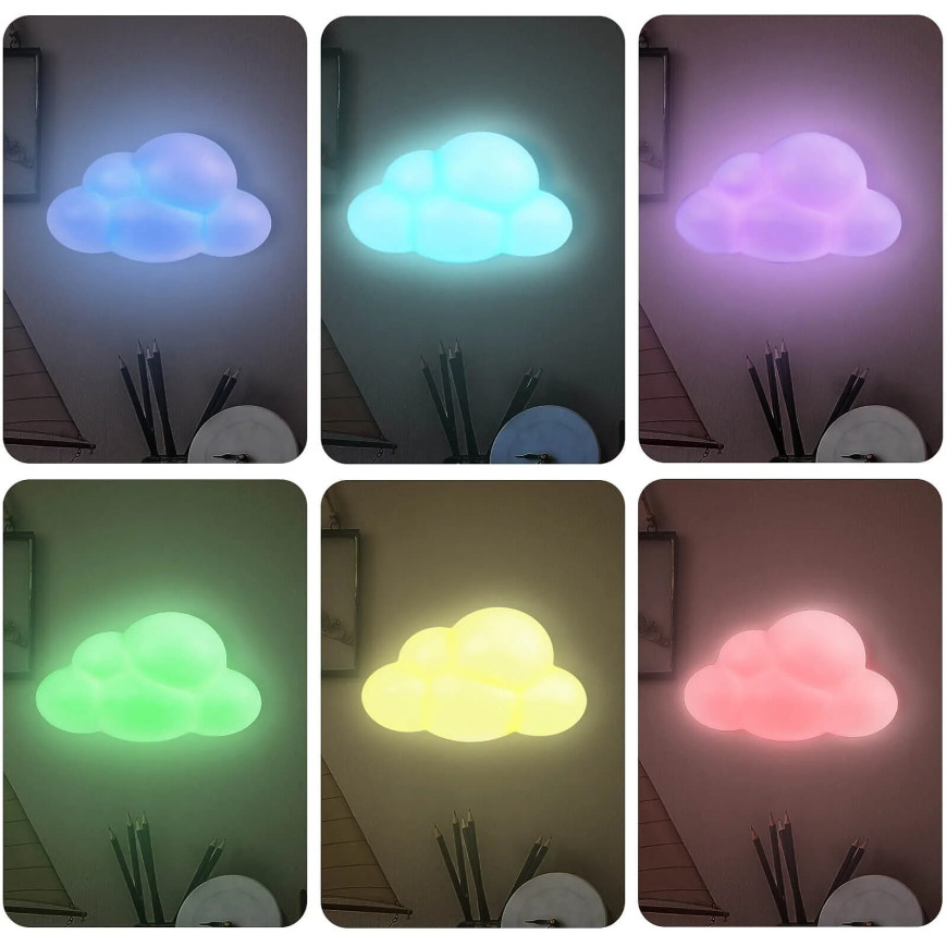 BIGBEN BTLSWCLOUD - Enceinte sans fil lumineuse murale et veilleuse Nuage