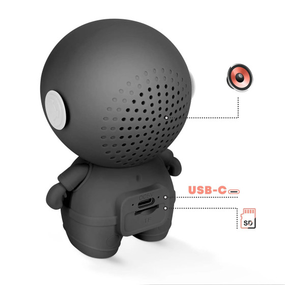 Avizar Enceinte Bluetooth Astronaute LED RGB Compact Noir