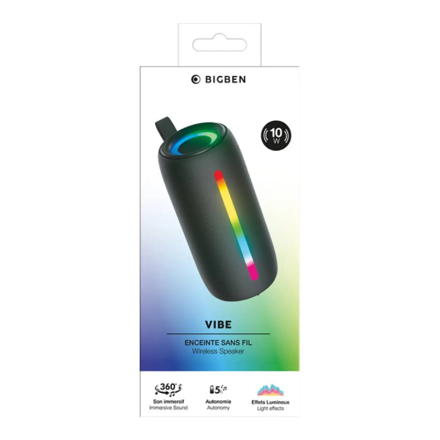 BigBen Enceinte Bluetooth Lumineuse 10W Étanche Noir