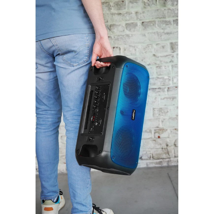 Bigben Interactive PARTYBTHPLH - Enceinte sans fil Lumineuse Portable avec Micro - Noir