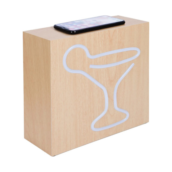 BIGBEN CBLNEONINDUCKTL - Enceinte Bluetooth® Neon avec chargeur à induction ? Cocktail