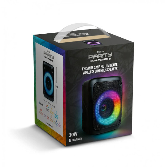 Bigben Interactive PARTYBTHPS - Enceinte Bluetooth Lumineuse - Noir