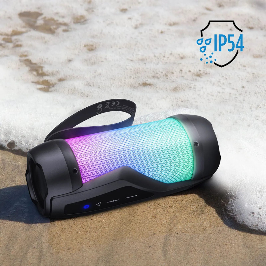 BigBen Enceinte Bluetooth Lumineuse 20W IPX54 Party Mini avec Sangle Noir