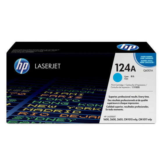 Toner HP 124A cyan (Q6001A) - HP LaserJet d'origine