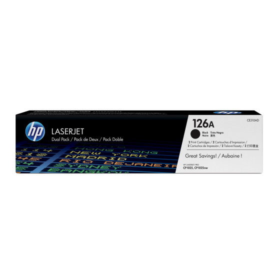 HP 126A noir (CE310AD) - pack de 2 toners HP LaserJet d'origine