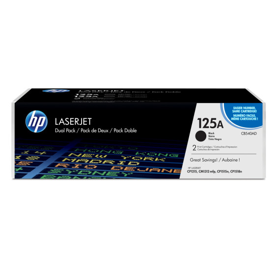 HP 125A noir (CB540AD) - pack de 2 toners HP LaserJet d'origine