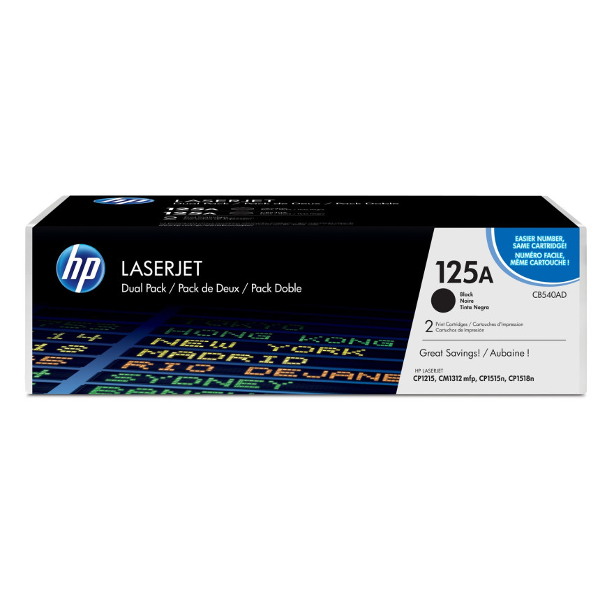 HP 125A noir (CB540AD) - pack de 2 toners HP LaserJet d'origine