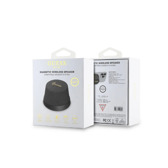 Guess Enceinte Bluetooth 5.3 3W Compatible MagSafe avec Micro et Réducteur de Bruit Noir