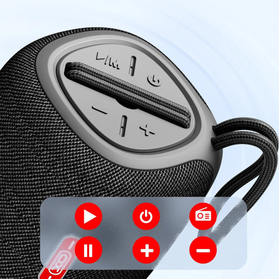 XO Enceinte Bluetooth Compact avec Dragonne Noir