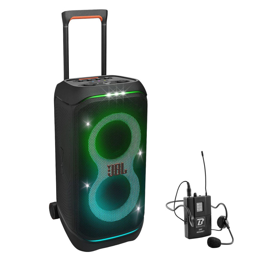 JBL PartyBox Stage 320 + BoomTone DJ UHF Headset F1