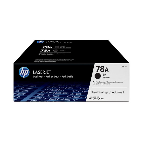 HP 78A noir (CE278AD) - pack de 2 toners HP LaserJet d'origine
