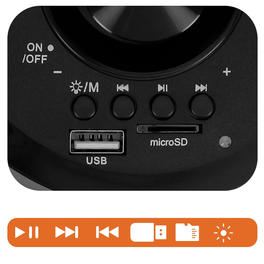 LinQ Enceinte PC Bluetooth avec Prise Jack 3.5mm + USB - Port Micro SD Noir