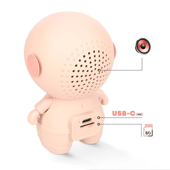 Avizar Enceinte Bluetooth Astronaute LED RGB Compact Rose