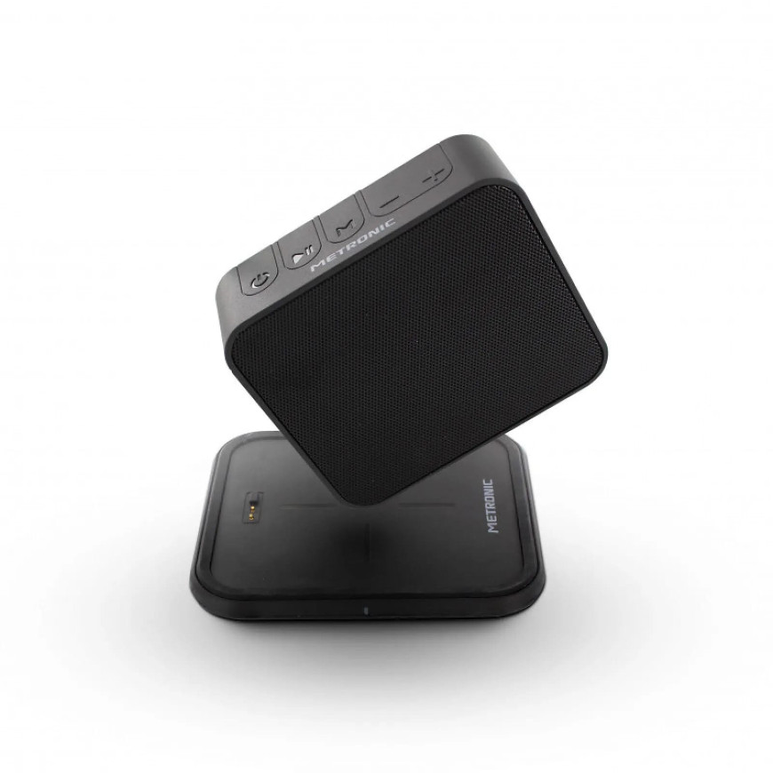 Metronic 477079 - Enceinte portable Xtra Charge bluetooth 6 W avec support de recharge sans fil