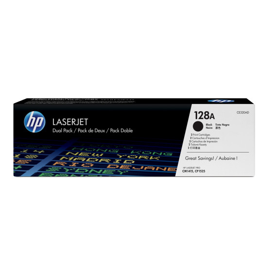 HP 128A noir (CE320AD) - pack de 2 toners HP LaserJet d'origine