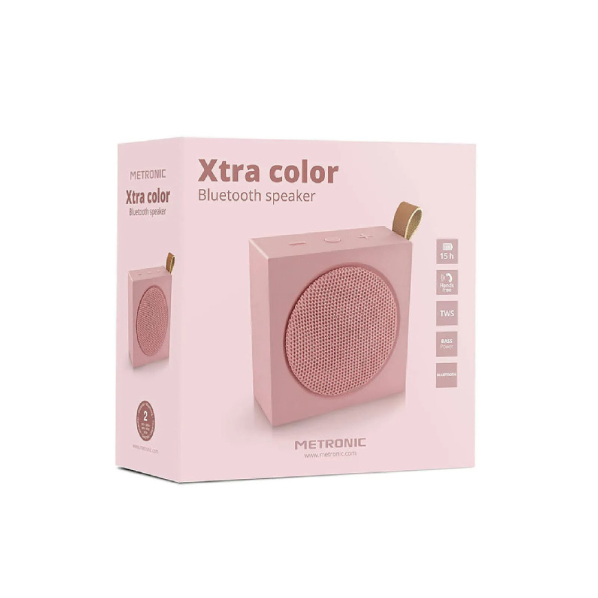 Metronic 477099 - Enceinte portable Xtra color bluetooth 3 W - rose