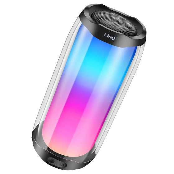 LinQ Enceinte Bluetooth LED RGB Multicolore Étanche IPX6 Son puissant 8W Noir
