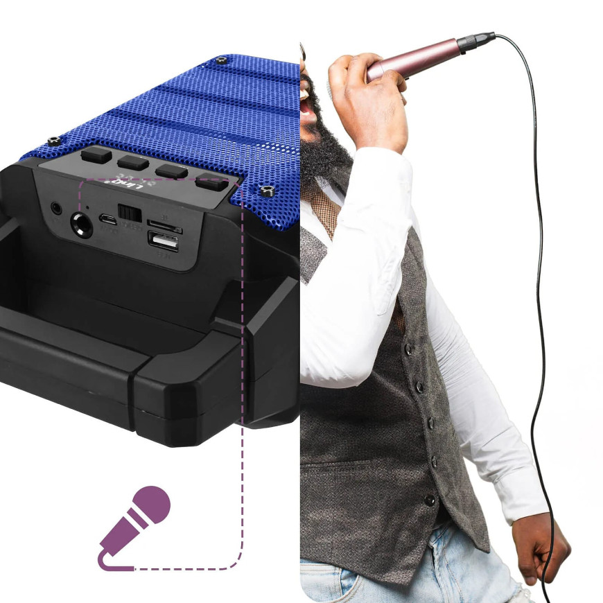 LinQ Enceinte lumineuse Bleu Bluetooth Compatible Micro,
