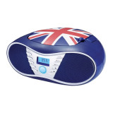 BigBen Connected Lecteur CD/Radio FM et MP3 CD58 à Motif Drapeau Anglais Bleu / Rouge