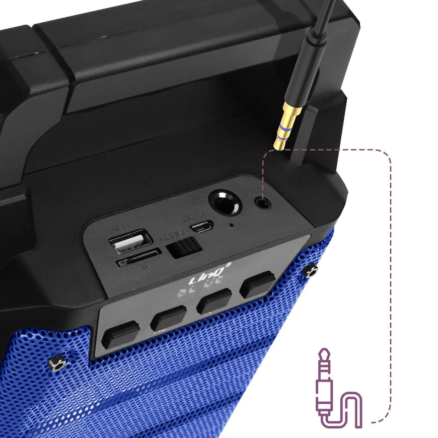 LinQ Enceinte lumineuse Bleu Bluetooth Compatible Micro,