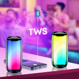 LinQ Enceinte Bluetooth LED RGB Multicolore Étanche IPX6 Son puissant 8W Noir