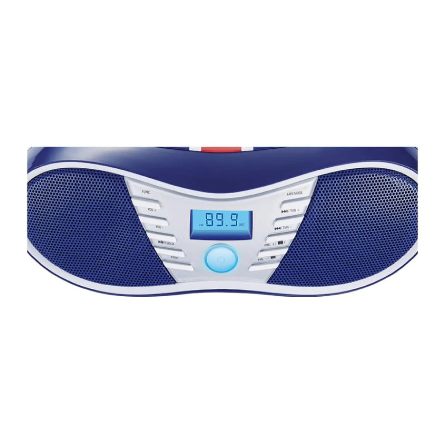 BigBen Connected Lecteur CD/Radio FM et MP3 CD58 à Motif Drapeau Anglais Bleu / Rouge