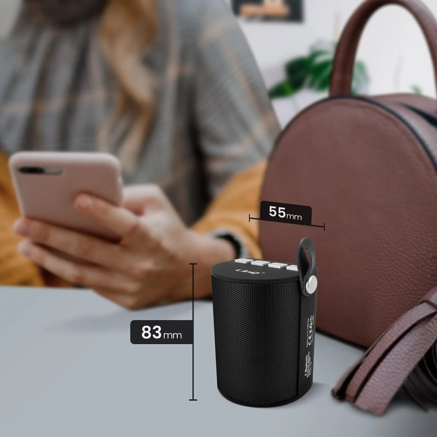 LinQ Enceinte Sans-fil Bluetooth LED Multicolore Radio FM Port USB micro SD Noir