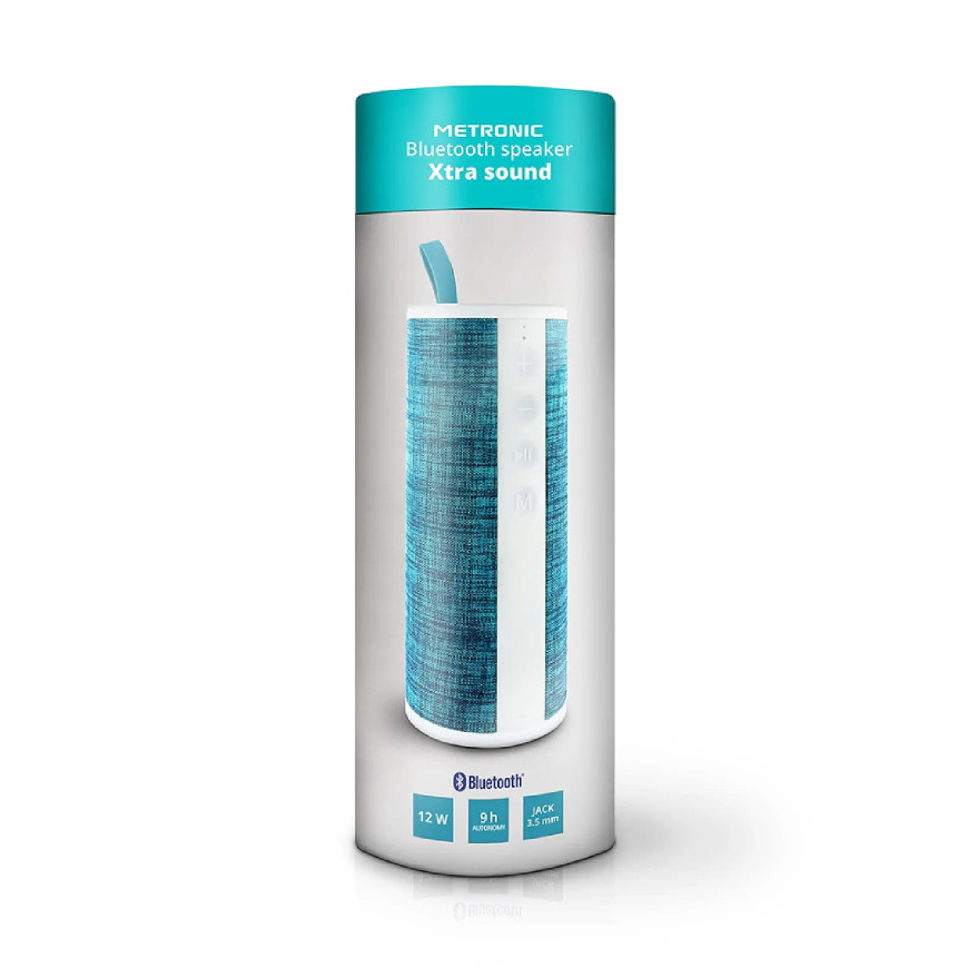 Metronic 477089 - Enceinte portable Xtra Sound bluetooth 12 W - Verte et blanche