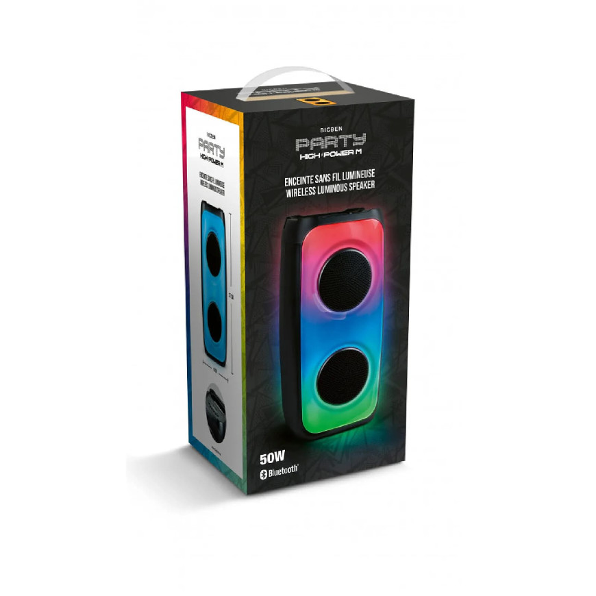 Bigben Interactive PARTYBTHPM - Enceinte sans fil Lumineuse Portable - Noir