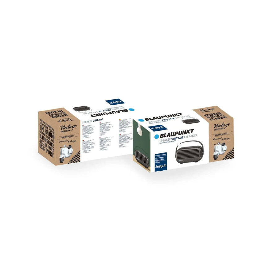 Blaupunkt Enceinte vintage bluetooth Bleu