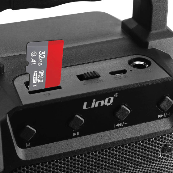LinQ Enceinte lumineuse sans fil Noir, Design Compact et Portable