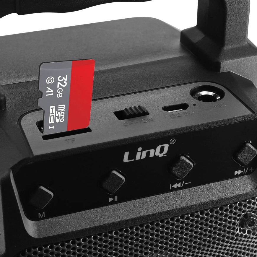 LinQ Enceinte lumineuse sans fil Noir, Design Compact et Portable